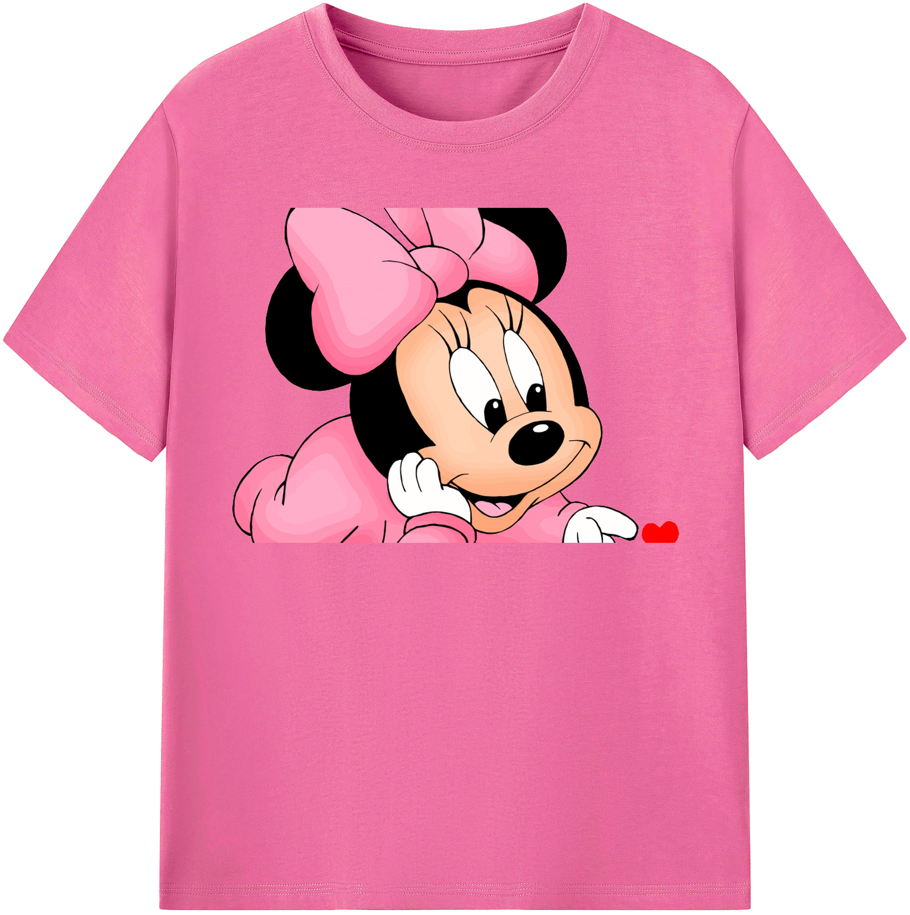 （画像用） ミッキーマウス Mickey Mouse レディースカジュアルプリントTシャツ（綿100％）